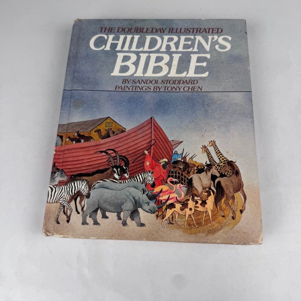 Vintage 1983 Double Illustrated Childrens Bible Hardback Sandol Stoddard